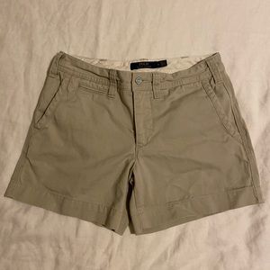 Polo Ralph Lauren Khaki Twill Cotton Shorts, Sz 0